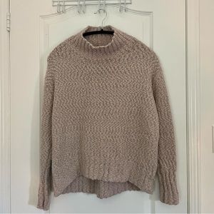 Light Pink Knit Turtleneck Sweater